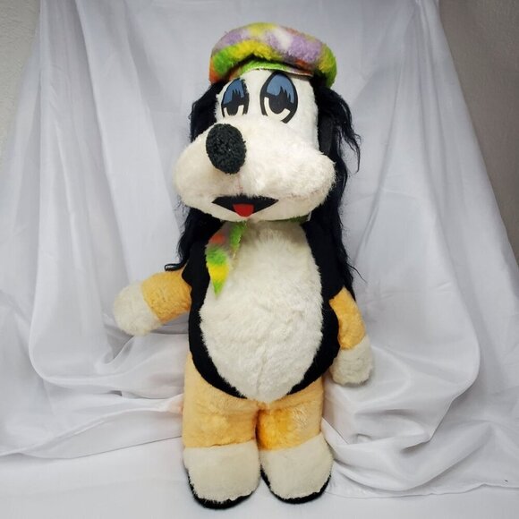 VTG 1970's Droopy Dog Plush Multicolor Hat and Scarf Carnival Toy 17" Tall RARE - Picture 16 of 16